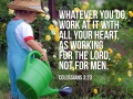 Whatever you do, work at it with all your heart, as working for the Lord, not for men.