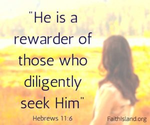 He is a rewarder of those who diligently seek Him - Hebrews 11 6